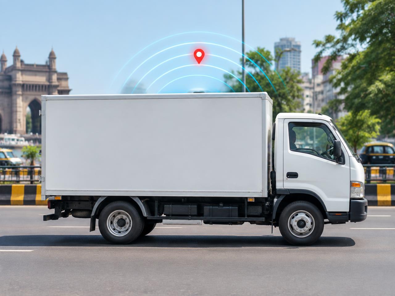 Commercial vehicle transmitting GPS location data